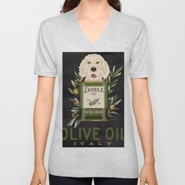 doodle goldendoodle dog labradoodle olive oil kitchen culinary chef art decor  V Neck T Shirt