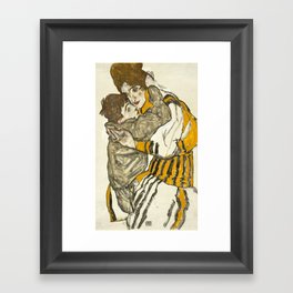 Egon Schiele "Schiele's Wife with Her Little Nephew" Framed Art Print