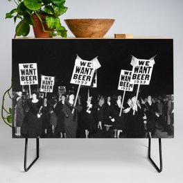 We Want Beer Too! Women Protesting Against Prohibition black and white photography - photographs Credenza