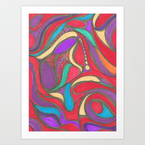 Jewel Tone Flower Art Print
