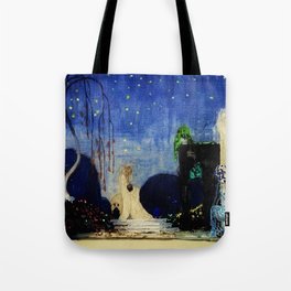 Deserted Moment magical realism landscape painting by Kay Nielsen Tote Bag