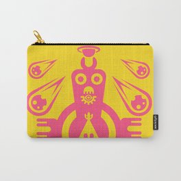 Pink Robot From Space on Yellow Pop Art Color by Emmanuel Signorino Carry-All Pouch