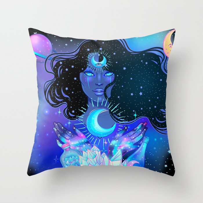 Nocturnal Goddess Throw Pillow