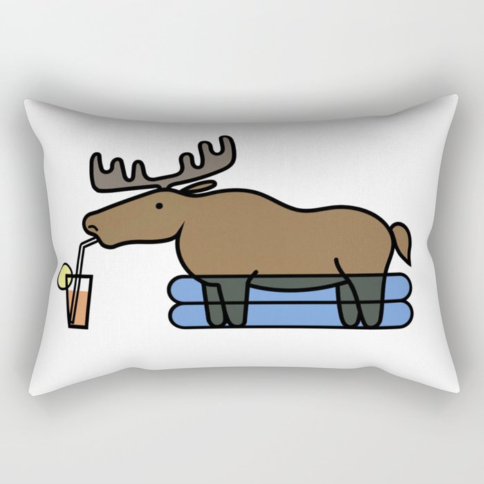 Moose on Vacation Rectangular Pillow