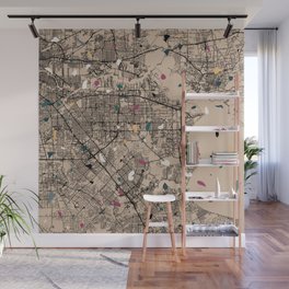 USA, Pasadena - Terrazzo Pattern City Map Wall Mural