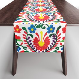 Red Mexican Flower Table Runner