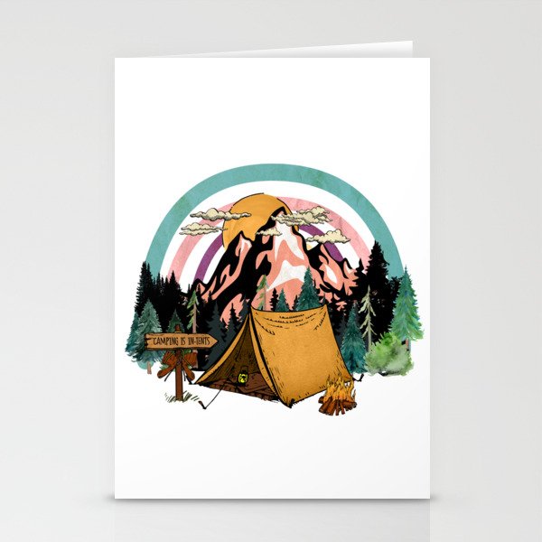 Camping tent outdoors Graphic Design Stationery Cards