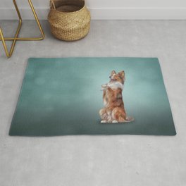 Drawing Dog breed Border Collie 5 Area & Throw Rug