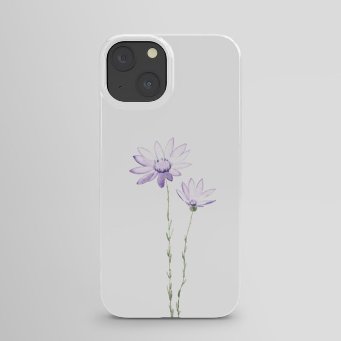 purple xeranthemum flowers watercolor iPhone Case