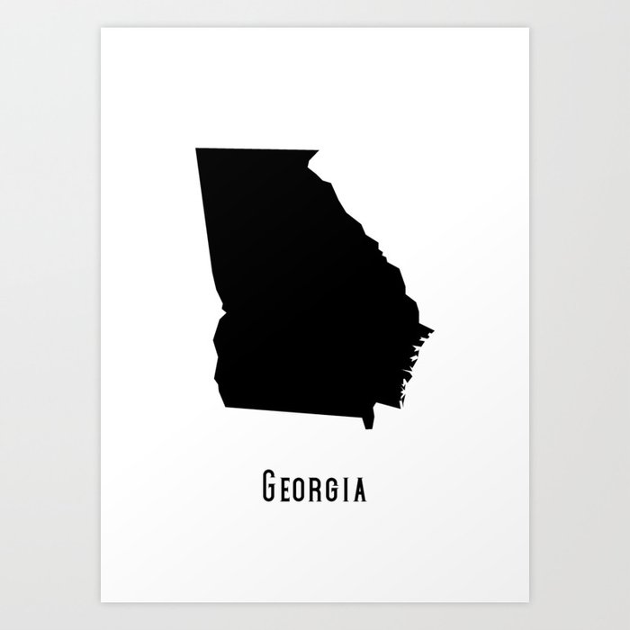Georgia Map - Black and White Modern Georgia Map - Bauhaus style