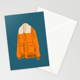 Orange Winter Jacket Stationery Cards | Fall, Warm, Illustration, Clothes, Outfit, Drawing, Apparel, Digital, Orange, Popart 