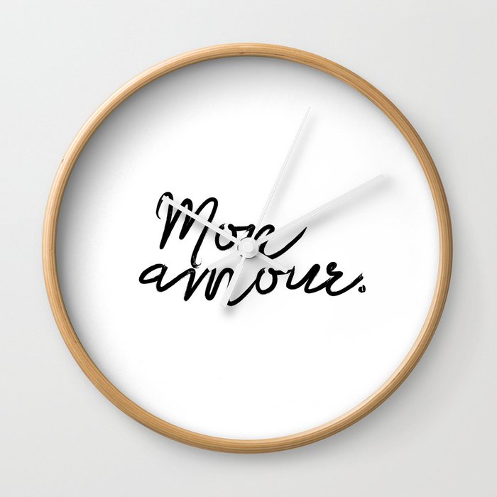 Printable Poster Bonjour Mon Amour French Decor Printable Gift Fashion Print Wall Clock By Nathanmoore9 Society6