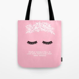 Love with Eyes Shut Tote Bag