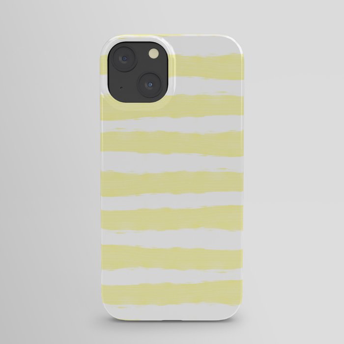 Sunny Yellow Handdrawn horizontal Beach Stripes - Mix and Match with Simplicity of Life  iPhone Case