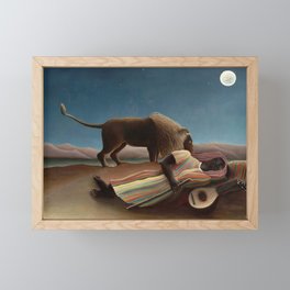 Henri Rousseau - The Sleeping Gypsy Framed Mini Art Print