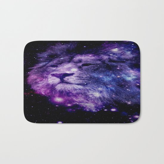 leo lion purple blue Bath Mat