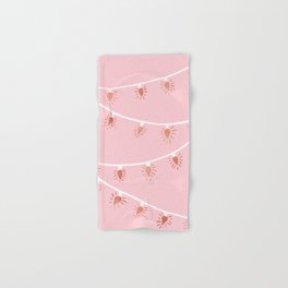 Rose gold Christmas lights Hand & Bath Towel