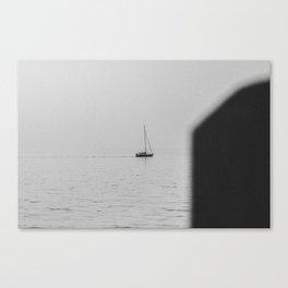 lonely sailboat Canvas Print