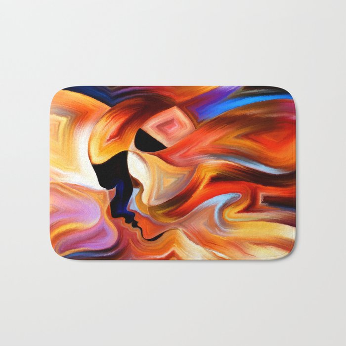 Nature's Forces: Vibrant fusion, transcending art,modern art with expressive spirituality  Bath Mat