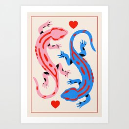 The lovers - salamanders Art Print
