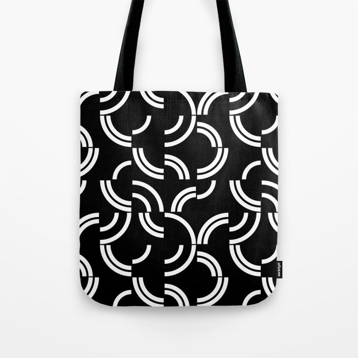 White curves on black background Tote Bag