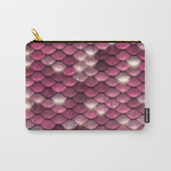 Pink mermaid glitter sparkling scales - Mermaidscales on #Society6 Carry-All Pouch