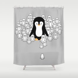Penguin Mark Shower Curtain