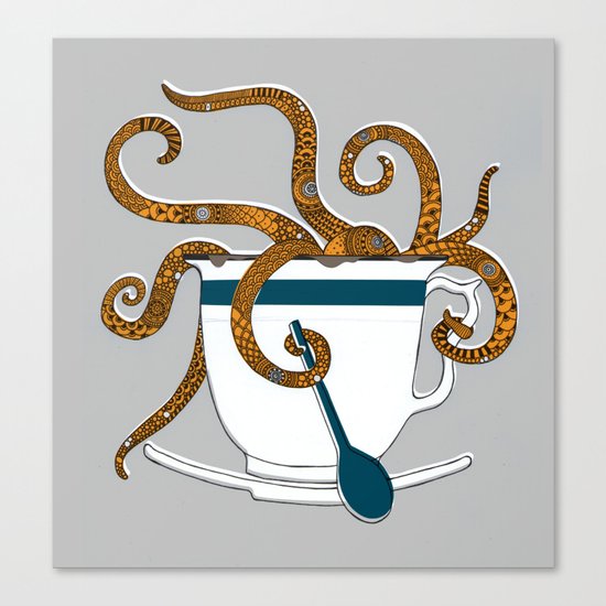 Octopus in a Teacup Canvas Print
