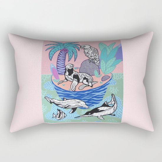 Tropical Island Rectangular Pillow