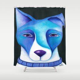 Blue Dog original artwork by Deb Harvey Shower Curtain