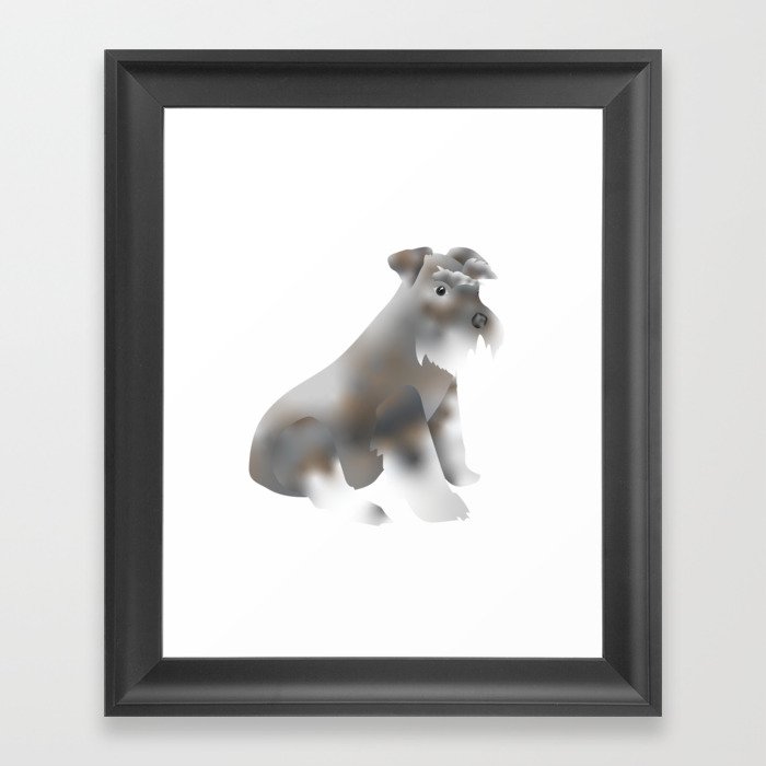  schnauzer breed dog isolated in digital drawing Framed Art Print