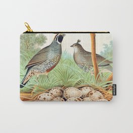 Valley Quail of California (1882) by Edwin L. Sheppard Carry-All Pouch | Sheppard, Colorful, Quail, Edwin, Illustration, America, Floral, Painting, Valley, Retro 