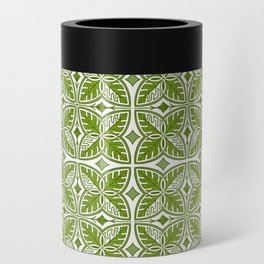 Spring Green Tropical Leaves Pattern Can Cooler