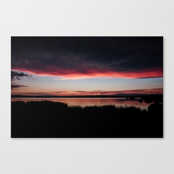 After sunset sky in Zamora- Spain/ Pink clouds announce the storm/ art print Canvas Print