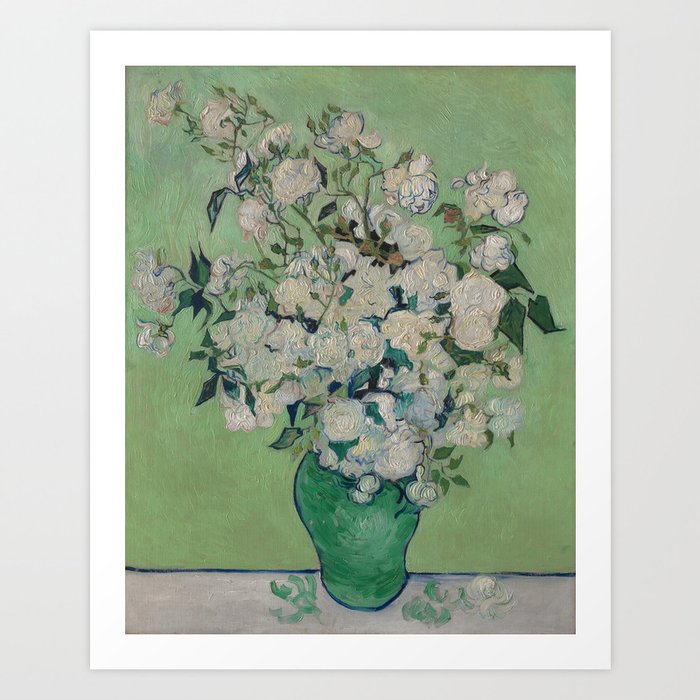 Vase with Pink Roses- Van Gogh Art Print