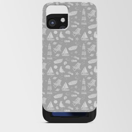 Light Grey And White Summer Beach Elements Pattern iPhone Card Case