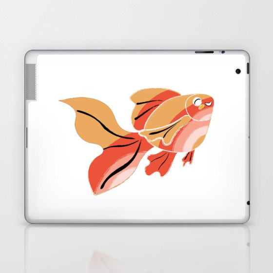 Rainbow Pastel Goldfish Laptop & iPad Skin