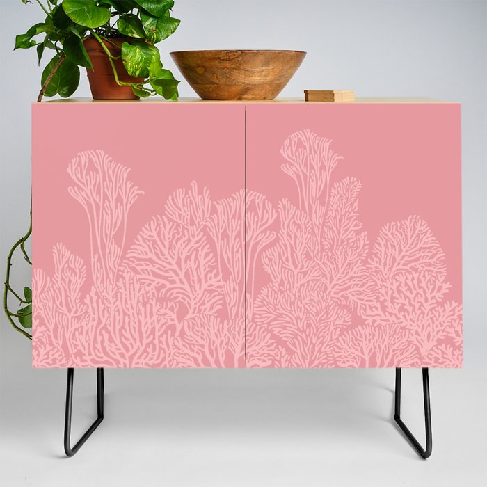 Dusty Pink Coral Garden Credenza