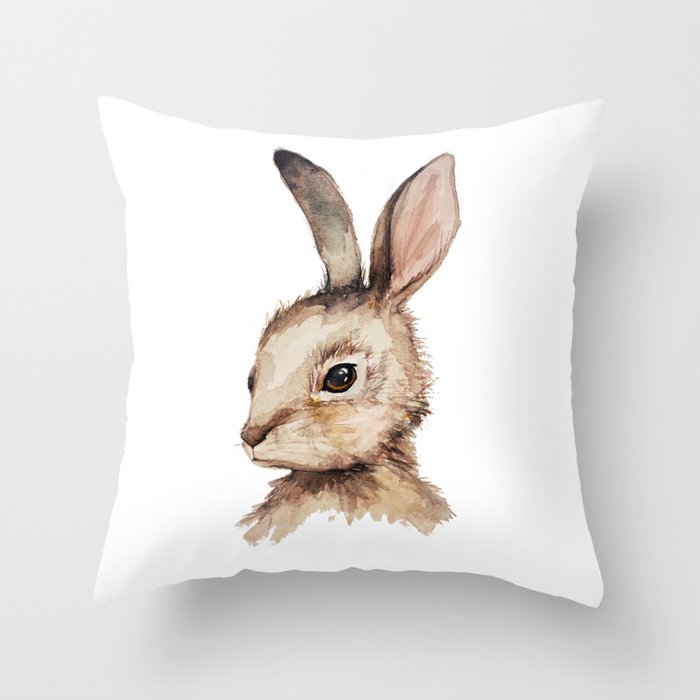 Pensive Easter Bunny  Throw Pillow
