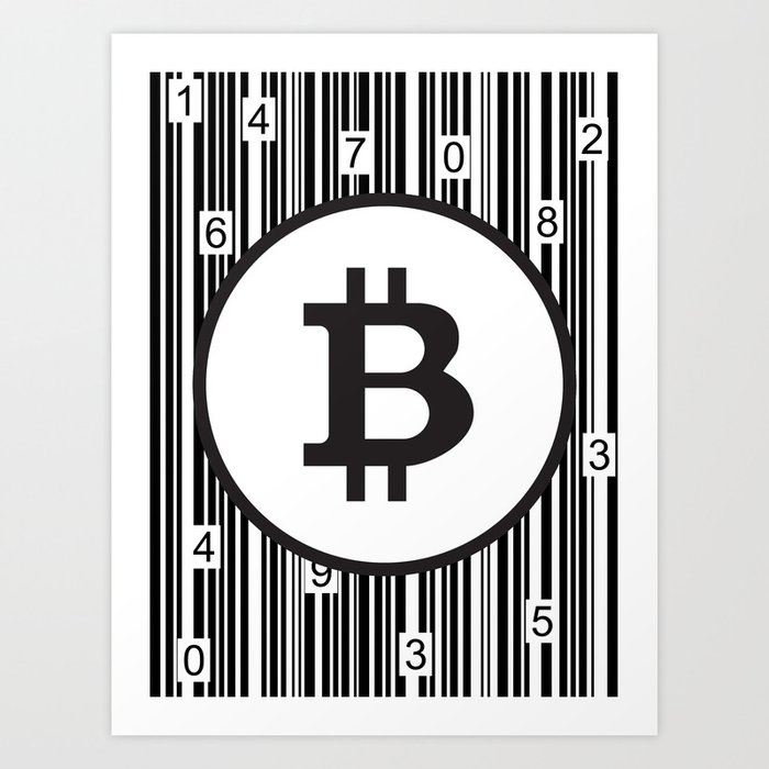 Bitcoin Digital Background Art Print