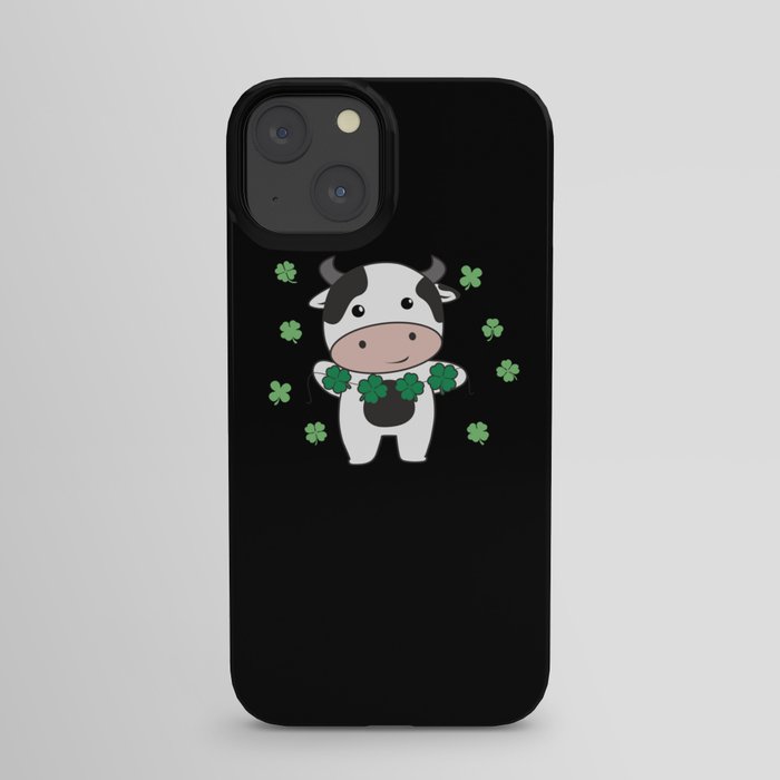 Cow With Shamrocks Cute Animals For Luck iPhone Case