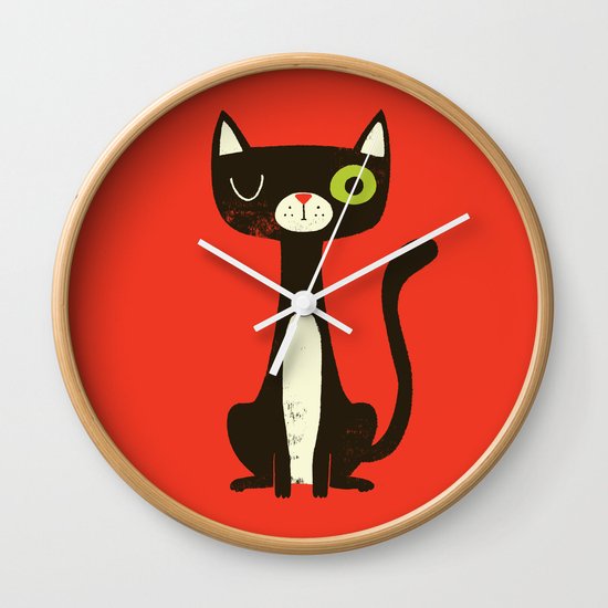 Black Cat Wall Clock