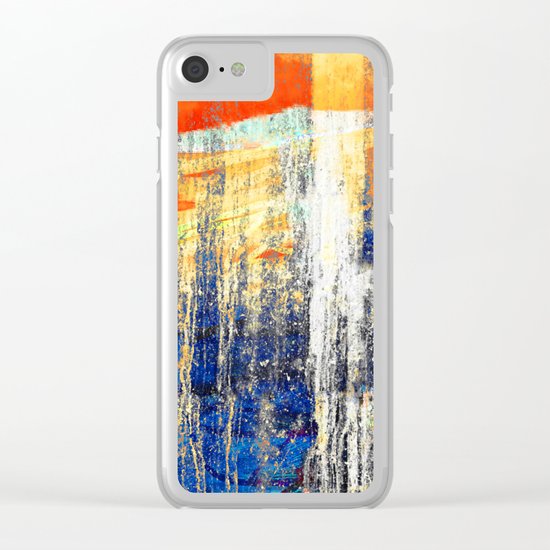 Golden Dawn, Abstract Landscape Art Clear iPhone Case