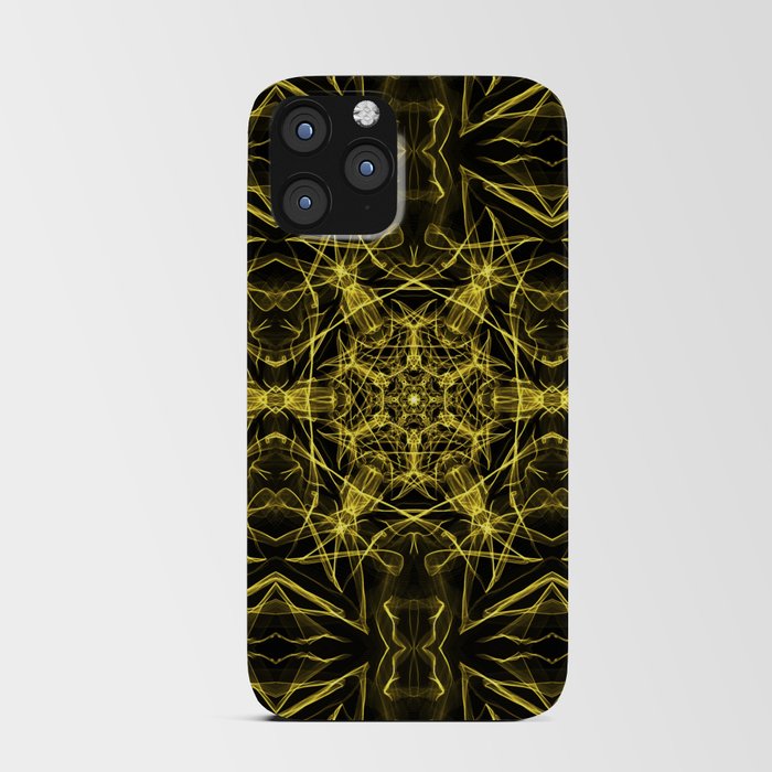 Liquid Light Series 15 ~ Yellow Abstract Fractal Pattern iPhone Card Case