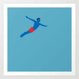 Flying man Art Print