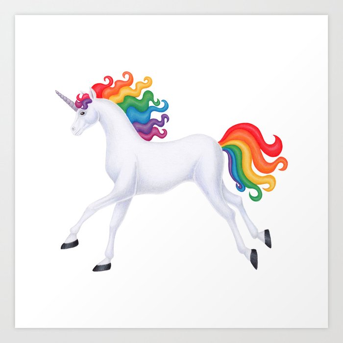 Wanderlust Rainbow Unicorn Art Print By Sarahknight Society6