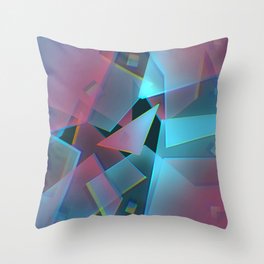 3D Transparent Glass Prism Throw Pillow