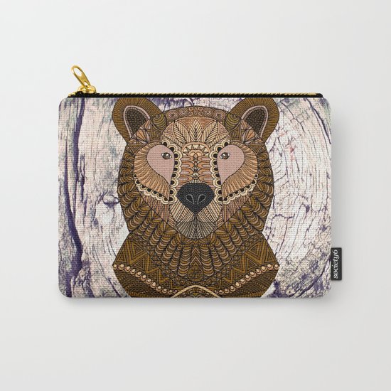 Ornate Brown Bear Carry-All Pouch