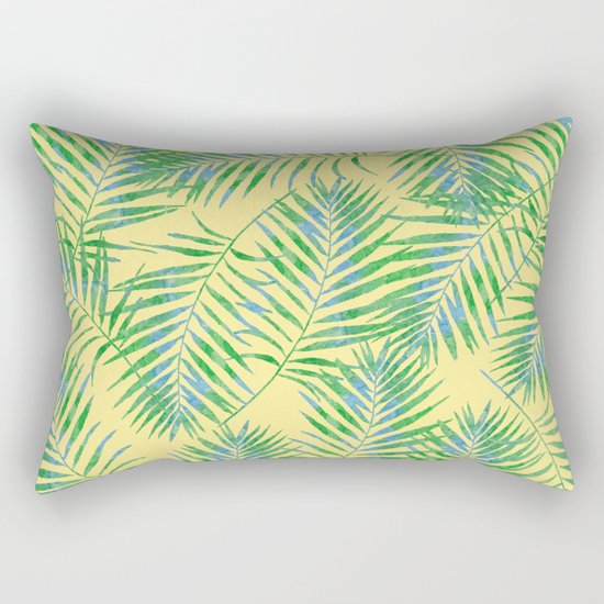 Fern Leaves Yellow Rectangular Pillow