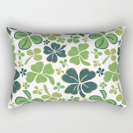 Green Lucky Clover Rectangular Pillow